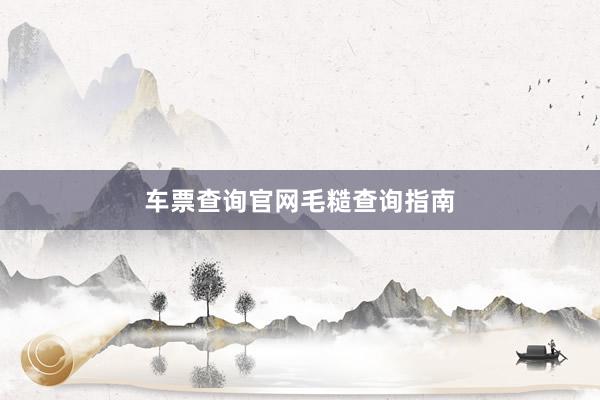 车票查询官网毛糙查询指南
